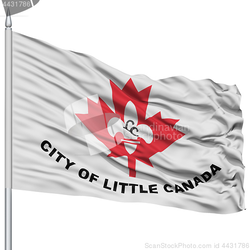 Image of Little Canada City Flag on Flagpole, USA