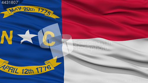 Image of Closeup North Carolina Flag, USA state