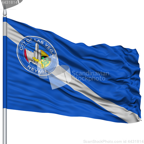 Image of Las Vegas City Flag on Flagpole, USA