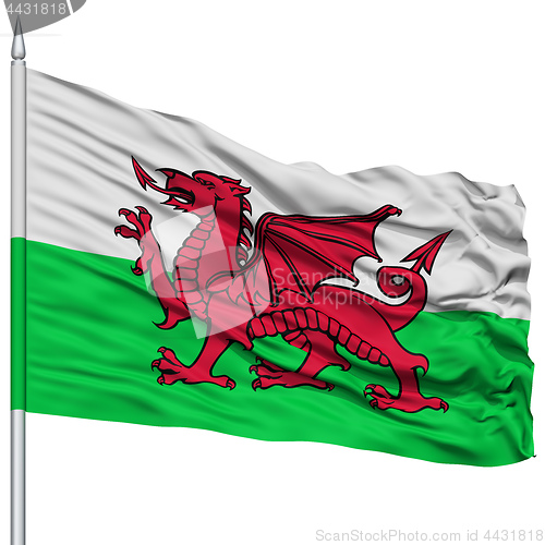 Image of Wales Flag on Flagpole