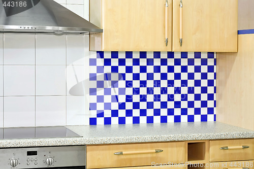 Image of Blue kitchen counter