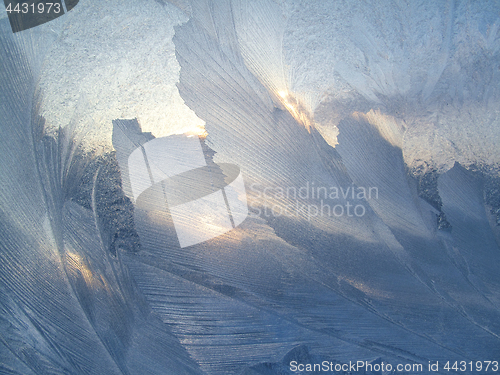 Image of Beautiful ice pattern and sunlight