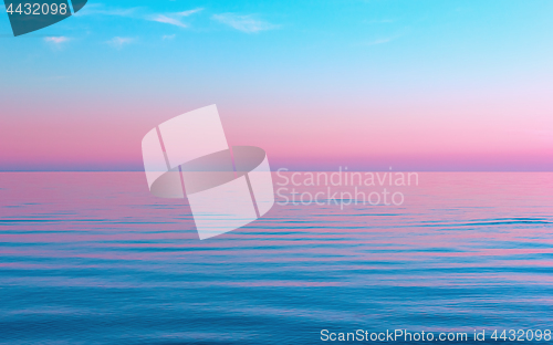 Image of Abstract Calm Blue With Pink Seascape Background