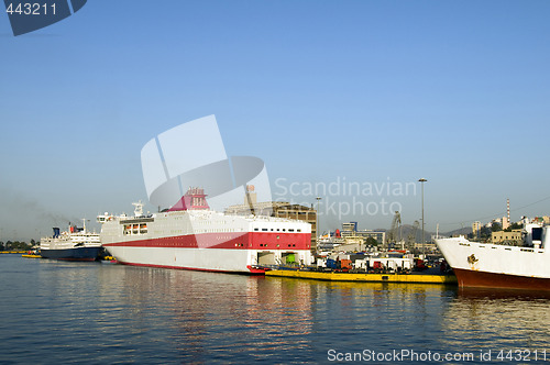 Image of boats port piraeus athens greece