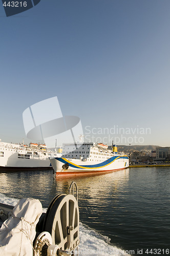 Image of boats port piraeus athens greece