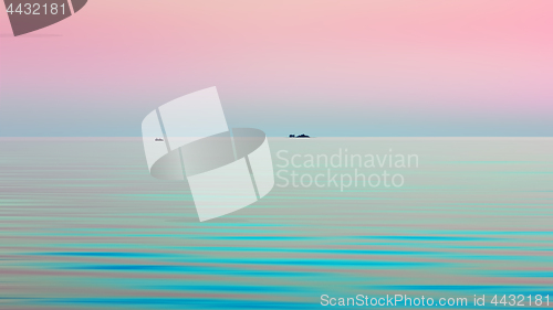 Image of Abstract Motion Blurred Aqua Pink Seascape Background