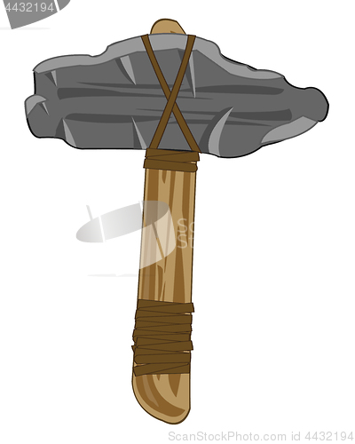 Image of Stone axe of the ancient person.Vector illustration