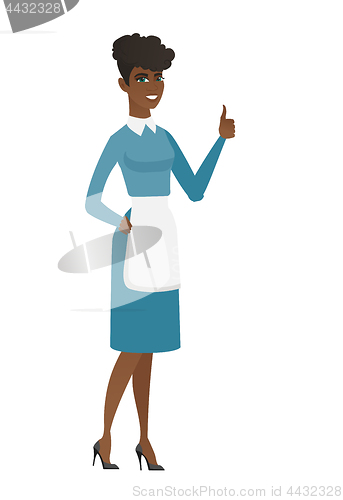 Image of Cleaner giving thumb up vector illustration