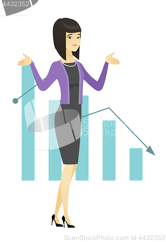 Image of Bancrupt business woman vector illustration.