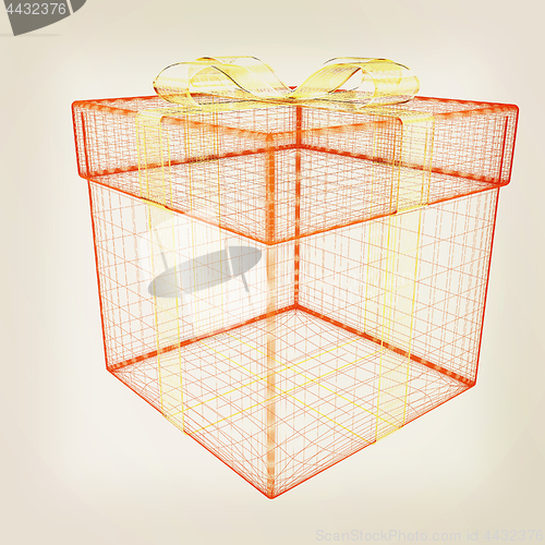 Image of colorful gift box concept. 3d illustration. Vintage style