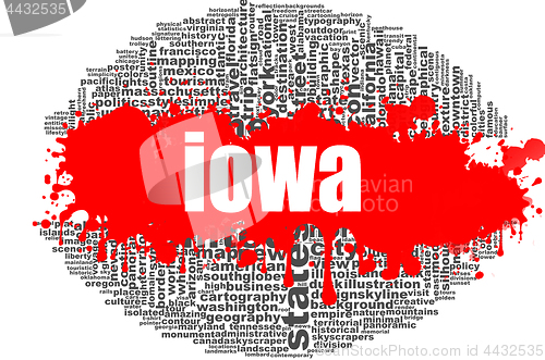 Image of Iowa word cloud design