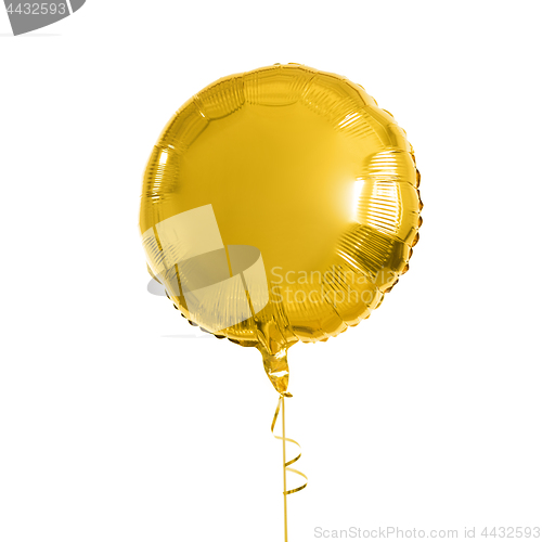 Image of close up of helium balloon over white background