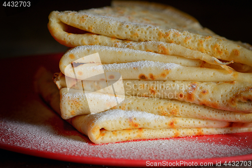 Image of Homemade pancakes and powder sugar