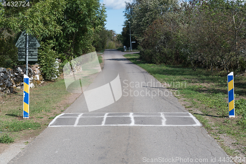 Image of Road bump on a country road