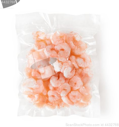 Image of vacuum package of frozen prawns