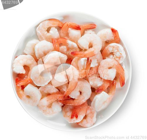 Image of plate of frozen prawns