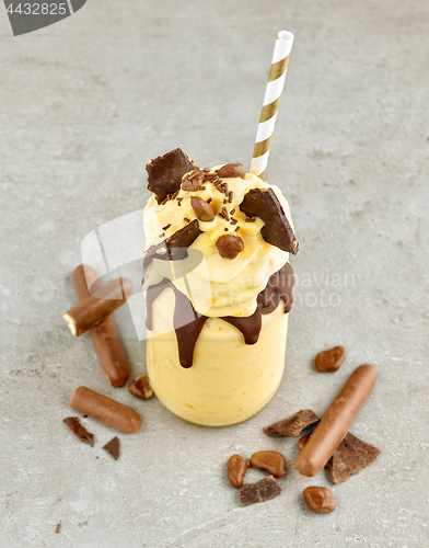 Image of smoothie of frozen banana and mango