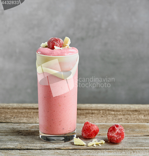 Image of glass of strawberry milkshake