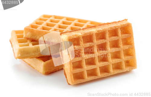 Image of waffles on white background