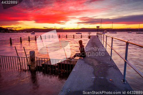 Image of Watching the sunset from the jetty