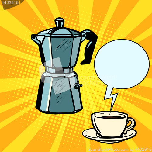 Image of electric coffee pot and Cup