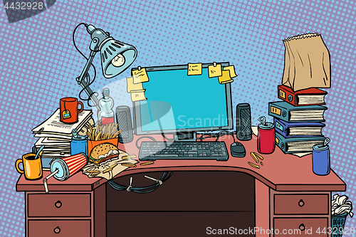 Image of pop art male workplace