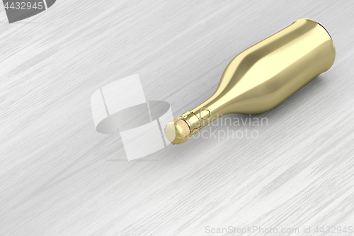 Image of Golden champagne bottle