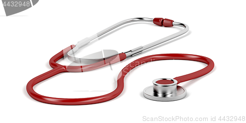 Image of Red medical stethoscope