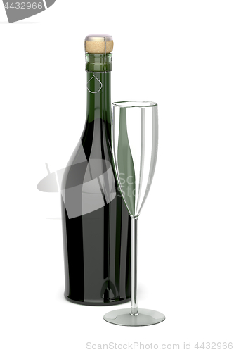 Image of Champagne flute and bottle