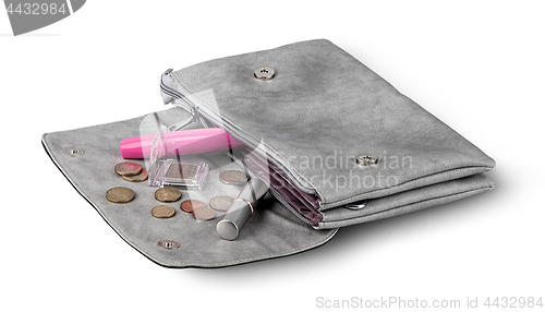 Image of Open gray bag clutch