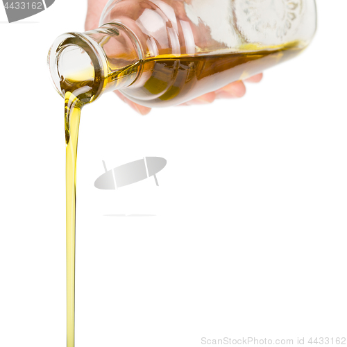 Image of Oil pouring from a bottle.