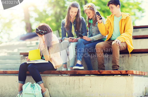 Image of student girl suffering of classmates mockery