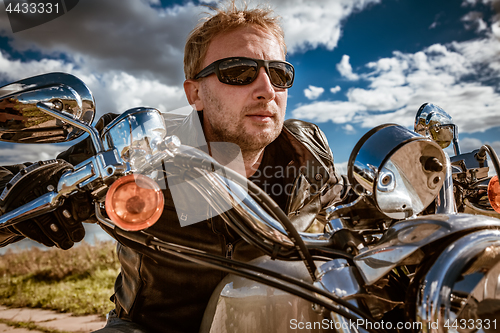 Image of Biker on a motorcycle