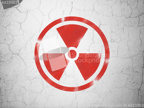 Image of Science concept: Radiation on wall background