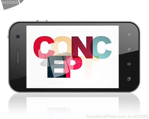 Image of Advertising concept: Smartphone with Concept on  display