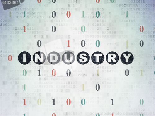 Image of Finance concept: Industry on Digital Data Paper background