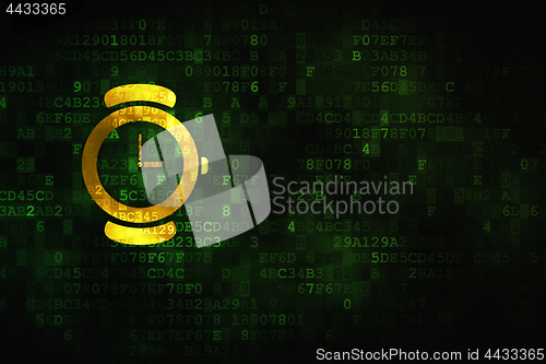 Image of Time concept: Hand Watch on digital background