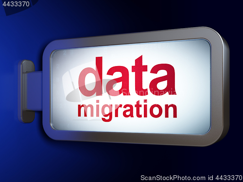 Image of Information concept: Data Migration on billboard background