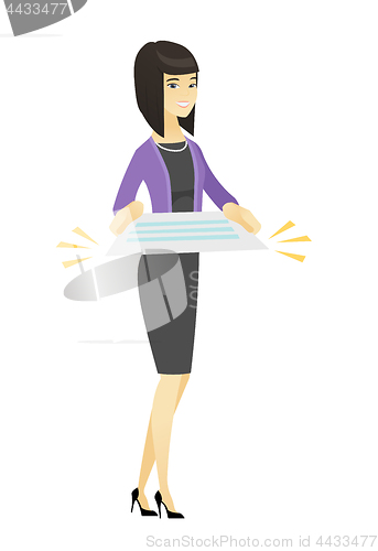Image of Business woman holding a contract.