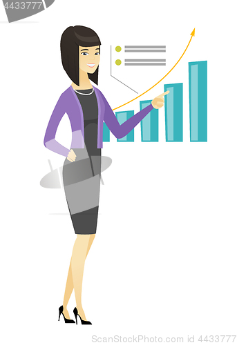 Image of Successful business woman pointing at chart.