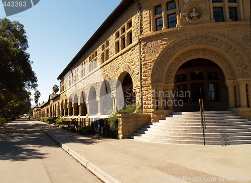 Image of steps and arches Exterior building college campus