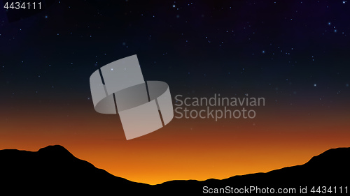 Image of a night scenery with starry sky