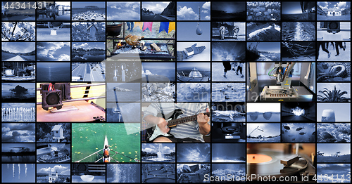 Image of Big multimedia video wall with A variety of images
