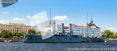 Image of Aurora cruiser in Saint-Petersburg, Russia.