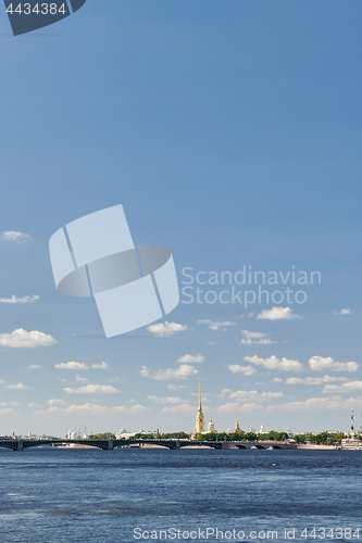 Image of Saint Petersburg, Russia. Panoramic view of the Peter and Paul fortress and the Neva river.