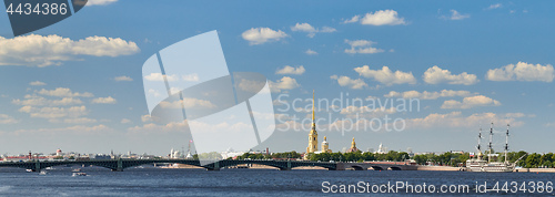 Image of Saint Petersburg, Russia. Panoramic view of the Peter and Paul fortress and the Neva river.