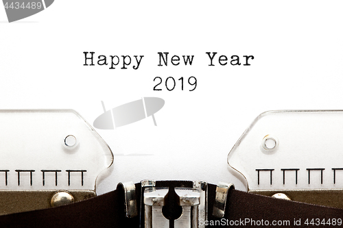 Image of Happy New Year 2019 On Vintage Typewriter