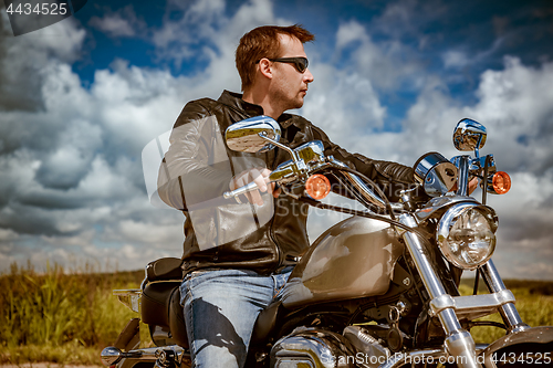 Image of Biker on a motorcycle