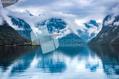 Image of lovatnet lake Beautiful Nature Norway.