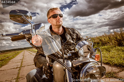 Image of Biker on a motorcycle